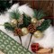 6 Pack 12'' Elegant Faux Picks for Christmas Gold & Silver Globe Ornaments + Pine Cone + Green Poinsettia Leaf + Mini Gold Balls